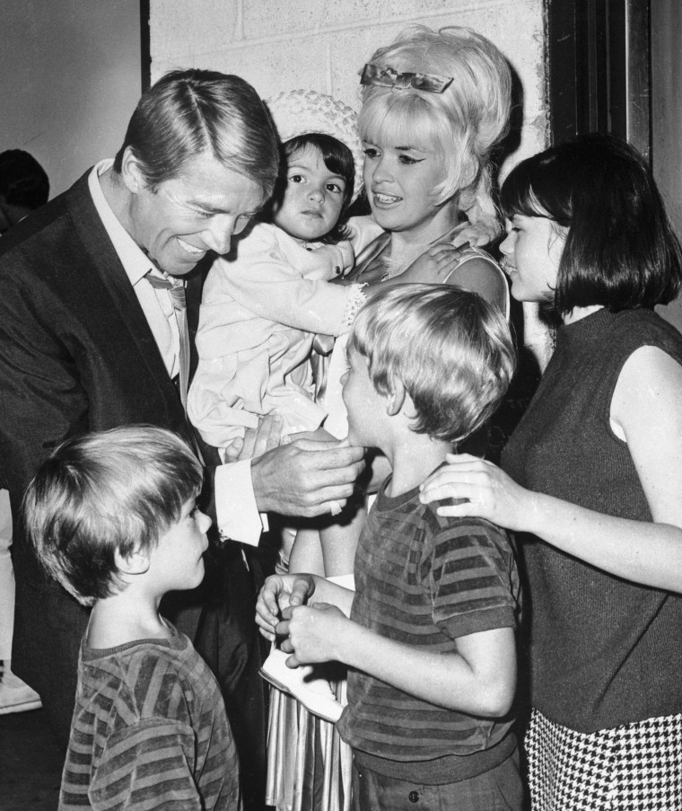 Mickey Hargitay and Jayne Mansfield pose with their children, including Mariska, as well as Jayne Marie, Mansfield's daughter from a previous marriage.