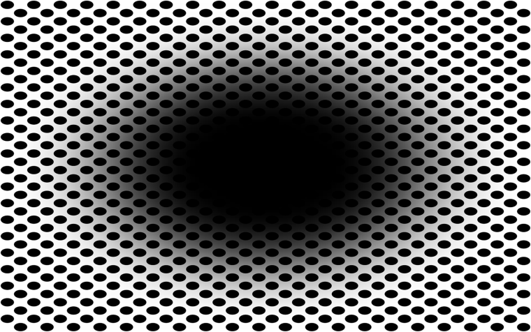 Ejemplo de agujero negro que se expande ilusoriamente.