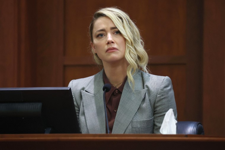 Amber Heard testifies during the Depp vs. Heard defamation trial in Fairfax, Virginia, on May 26. 