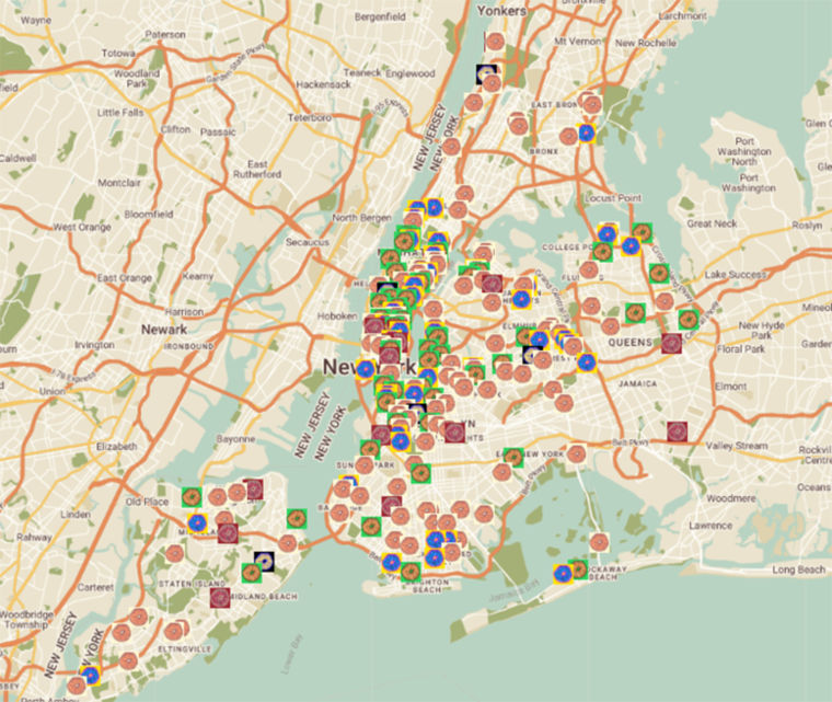 Varley's interactive map of New York City's bagels.