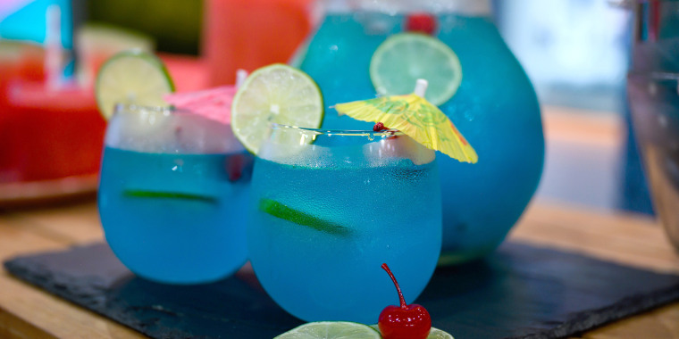 "You'll feel those tropical breezes with just one sip of these fun ocean blue summer party drinks!" says Alejandra Ramos about her Mermaid Limeade.