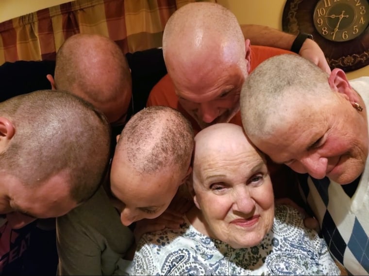 Soon after starting chemotherapy, Stephanie Rifici started losing her hair in big clumps. Her family shaved their heads, too, so she felt less alone.