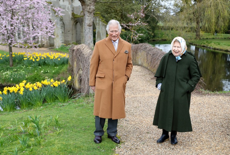 Official photo of the Queen and Prince of Wales