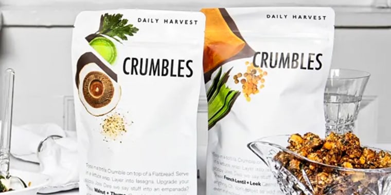 Daily Harvest's Crumbles products. The French Lentil + Leek variety was recalled.