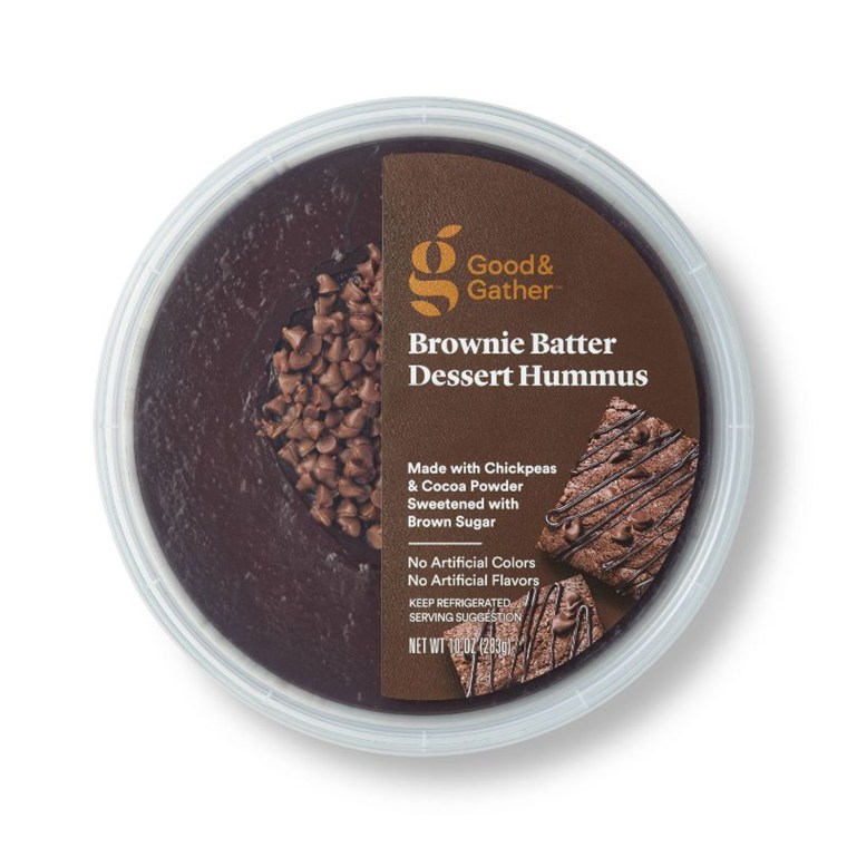 Good & Gather’s Brownie Batter Hummus is just one of several chocolate dessert hummus options out there.