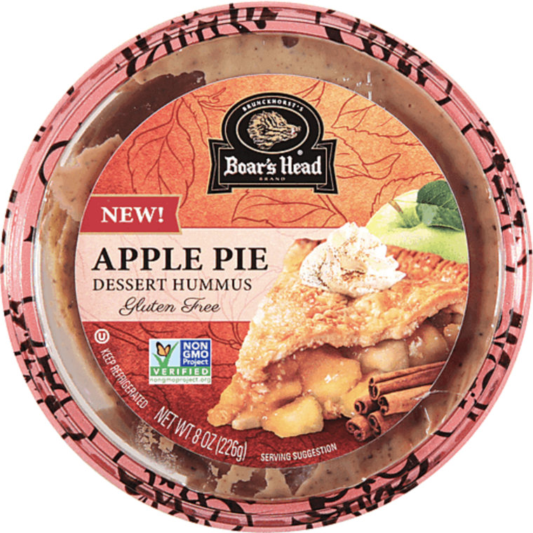 Boar’s Head Apple Pie Dessert Hummus boldly goes where chickpeas have never gone before.
