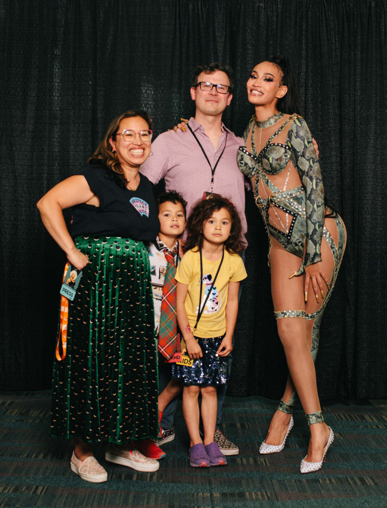 Jennifer Chen with her family and Kerri Colby at DragCon.