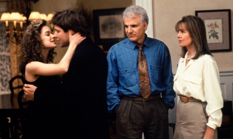 Kimberley Williams, George Newbern, Steve Martin and Diane Keaton in "Father of the Bride" (1991).