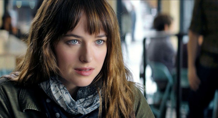 Dakota Johnson as Anastasia Steele in "Fifty Shades Of Grey."