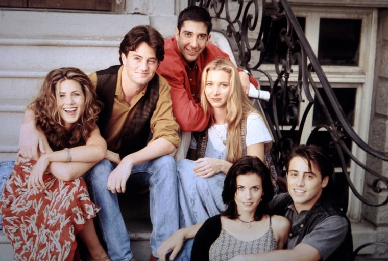 Film Still from Friends Jennifer Aniston, Matthew Perry, David Schwimmer, Lisa Kudrow, Matt LeBlanc, Courteney Cox 1995