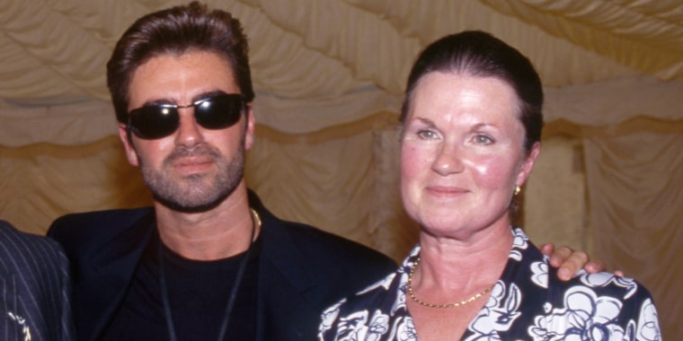 George Michael and his mom, Lesley Angold Panayiotou, at Michael's 30th birthday party.