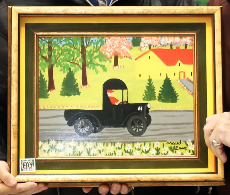 "Black Truck" by Maud Lewis, 1967.