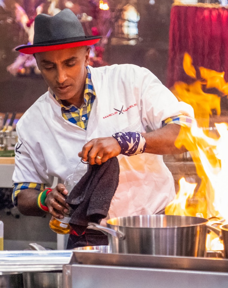 Marcus Samuelsson in episode 103 of "Iron Chef: Quest For An Iron Legend."