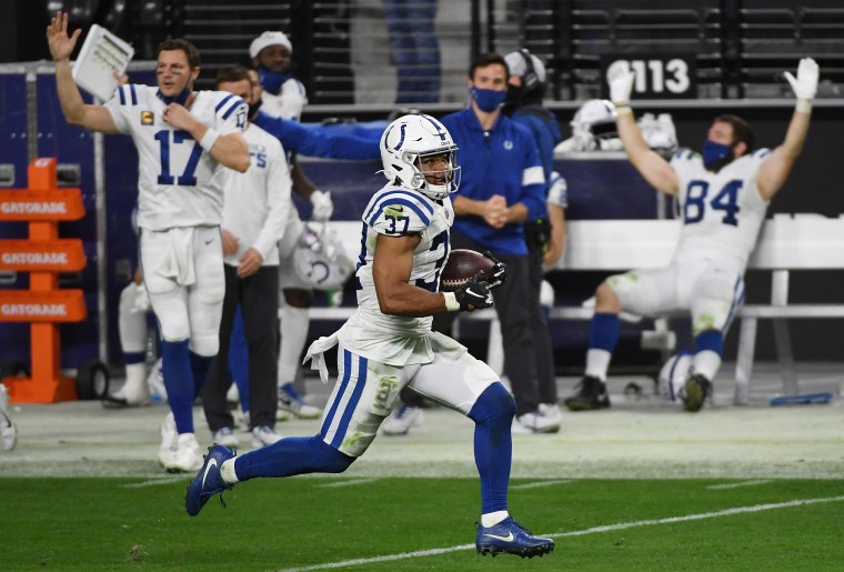 Indianapolis Colts safety Khari Willis (37) warms up before an NFL football  game against the Jacksonville Jaguars, Sunday, Jan. 9, 2022, in  Jacksonville, Fla. (AP Photo/Phelan M. Ebenhack Stock Photo - Alamy