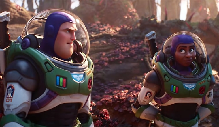 Buzz Lightyear, voiced by Evans, is close friends with a fellow space ranger, Hawthorne, who shares a kiss with another woman.