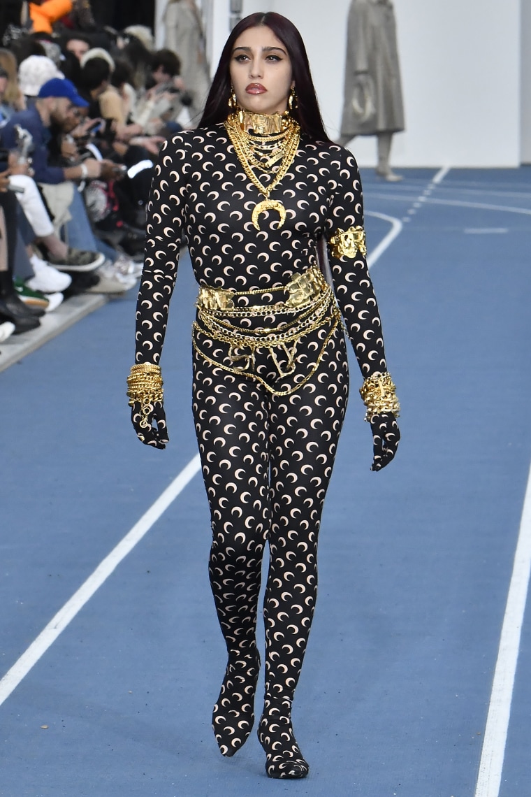 Lourdes Leon in a Marine Serre Catsuit on the Runway