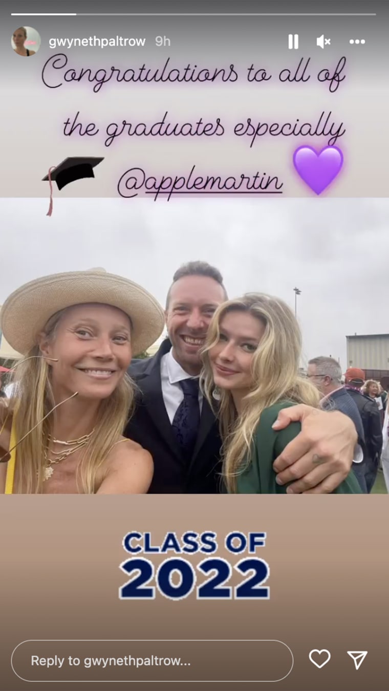 Paltrow and Martin are the proud parents of a high school graduate, daughter apple.