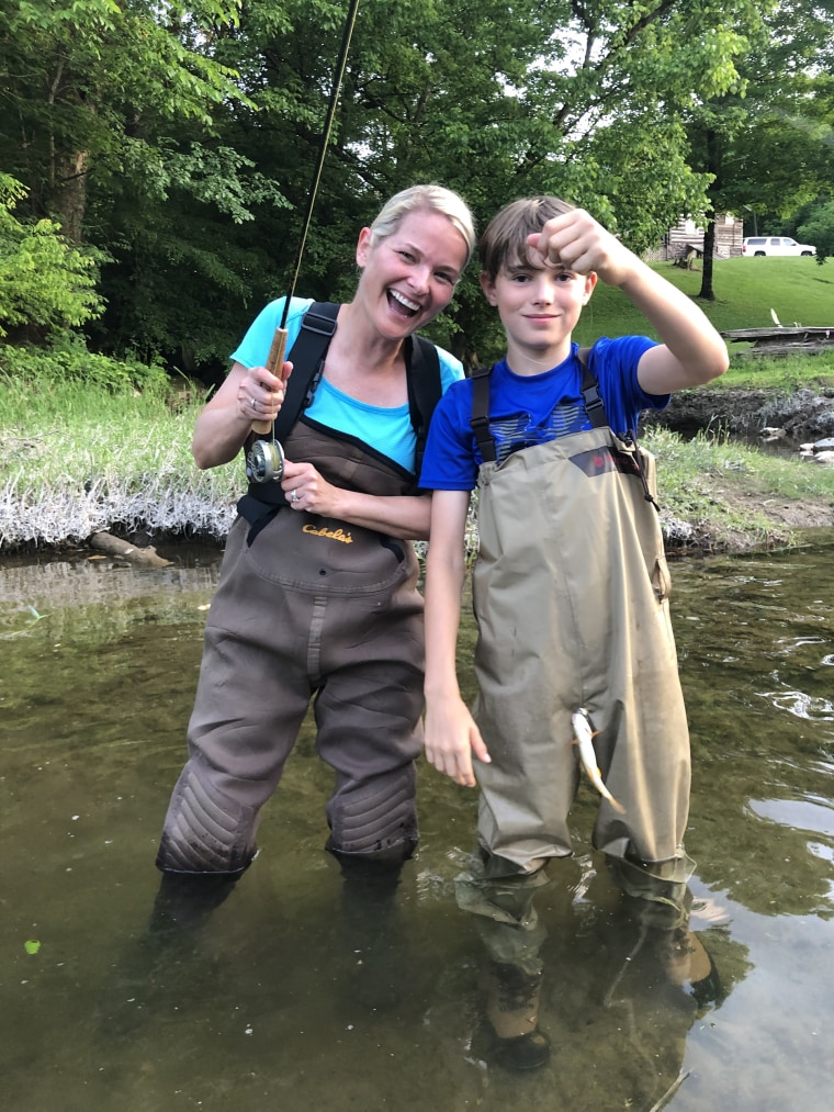 Fishing with my son in the "before" times.