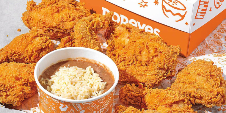 Popeyes' chicken and red beans and rice