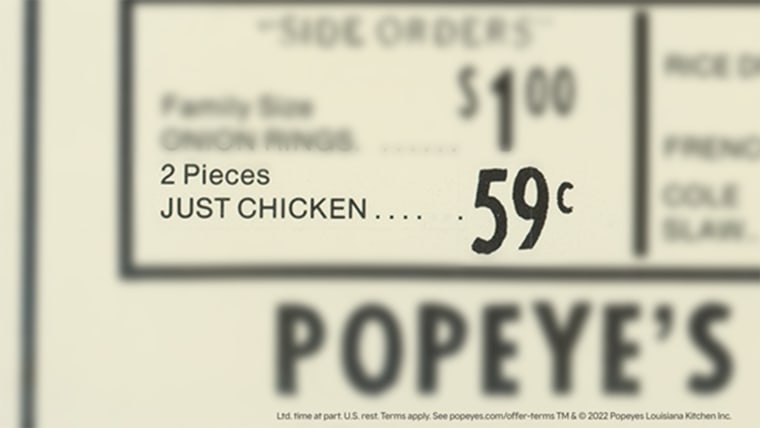 An original Popeyes menu