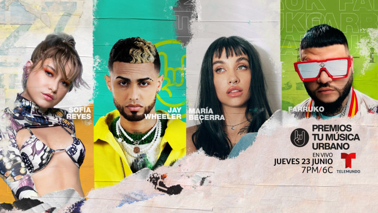 Sofía Reyes, Jay Wheeler, María Becerra y Farruko cantarán el jueves 23 de junio en Premios Tu Música Urbano.
