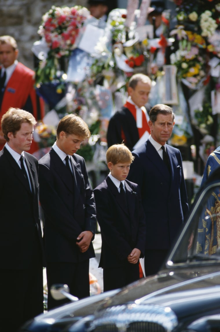 Royal Family at Princess Diana's Funeral