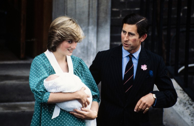 Prince William with Diana Princess of Wales and Prince Charles