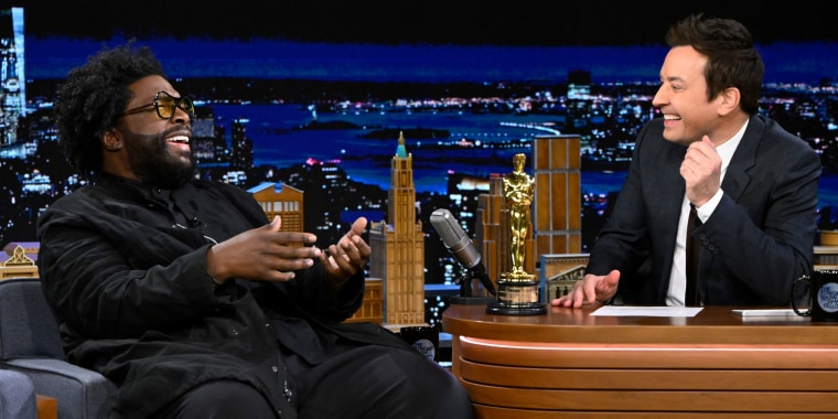 Ahmir Questlove Thompson during an interview with Jimmy Fallon on Monday, March 28, 2022.