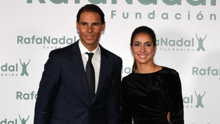 Rafael Nadal y María Francisca Perelló en el aniversario 10 de la Fundación Rafa Nadal, en Madrid, España, 2021.