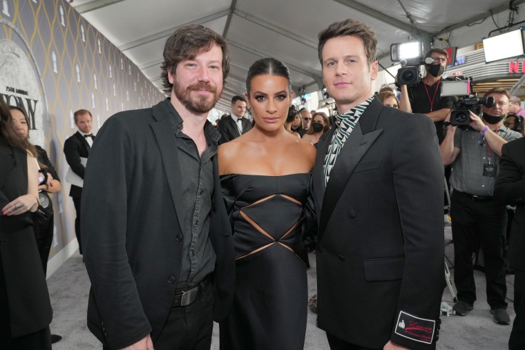 John Gallagher Jr., Lea Michele, and Jonathan Groff