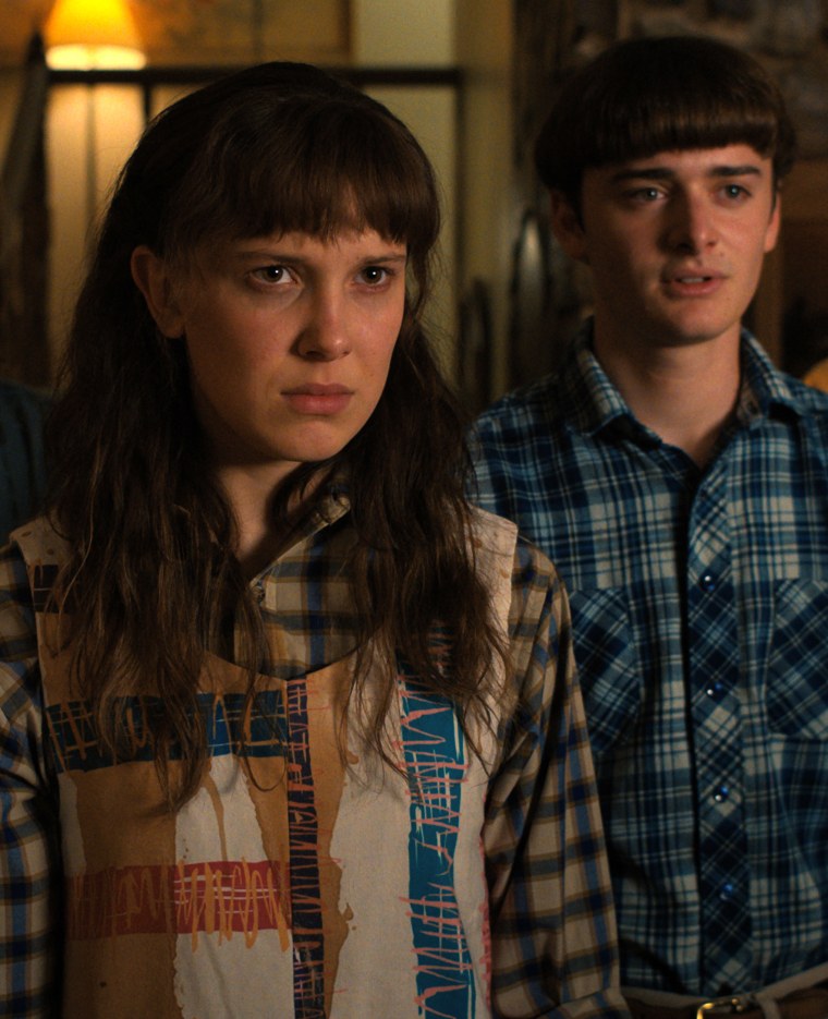 Noah Schnapp (R) and Millie Bobby Brown in "Stranger Things."