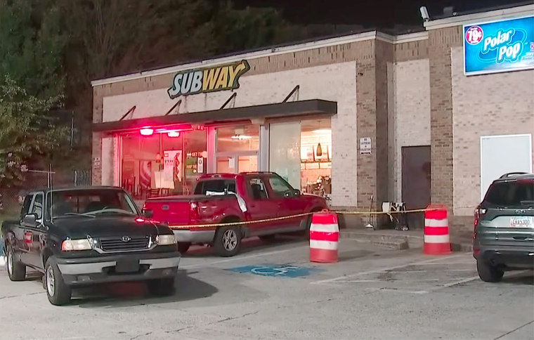 The scene of the shooting: A Subway shop on Northside Drive in Atlanta, Georgia.
