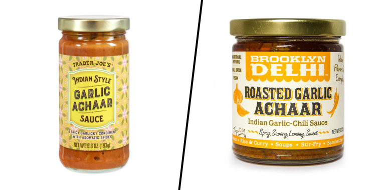 Trader Joe's Indian Style Garlic Achaar Sauce vs. Brooklyn Delhi's Roasted Garlic Achaar.