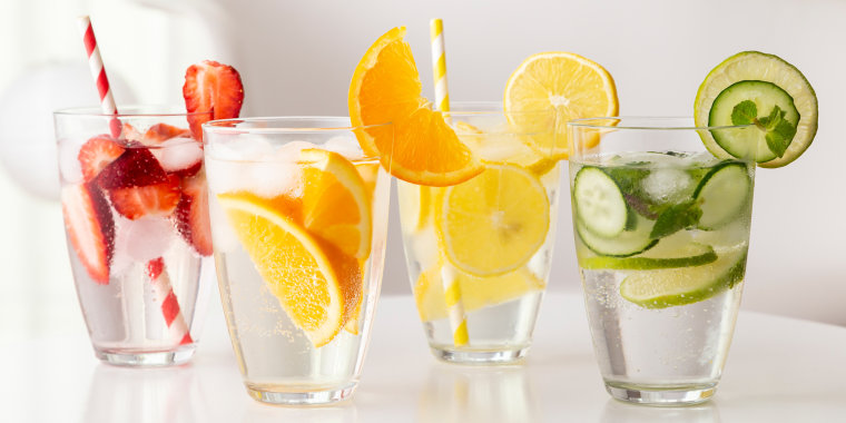 If you don’t love plain water, add some flair with add-ins like cucumber, lemon, oranges and berries.