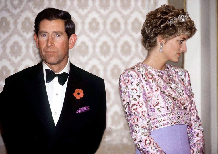 Image: Prince Charles and Princess Diana stand next to each other during their last official trip together, in Seoul, South Korea, on Nov. 3, 1992.