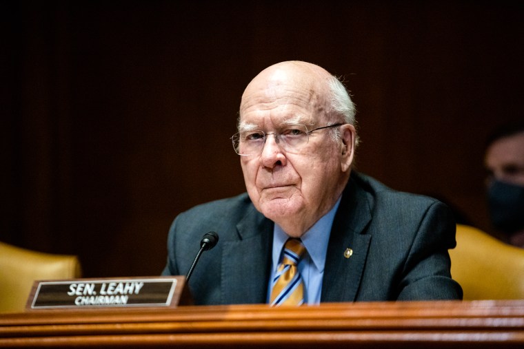 Sen. Patrick Leahy, D-Vt., during a Senate Appropriations Subcommittee hearing on May 3, 2022.