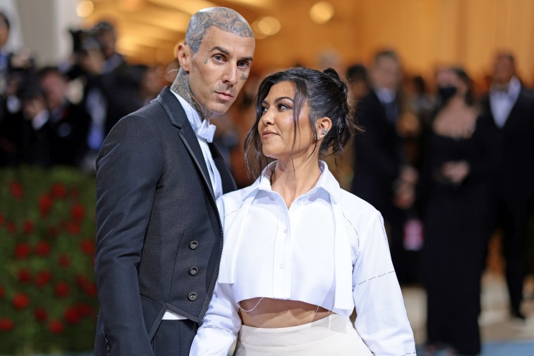 Travis Barker and Kourtney Kardashian attend the 2022 Met Gala in May in New York City.