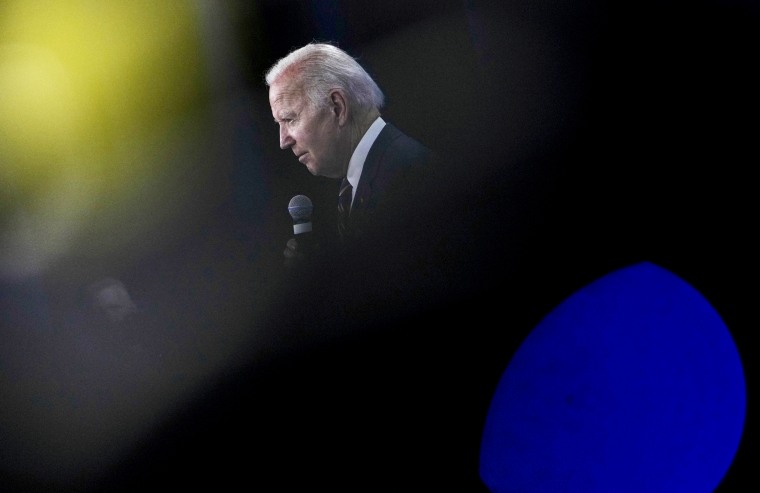 President Joe Biden speaks during a media conference at the end of a NATO summit in Madrid on June 30, 2022.