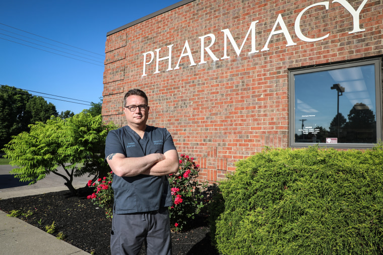 Nate Hux owns two pharmacies next door to each other. One, Pickerington Pharmacy, takes almost every kind of insurance. The other, Freedom Pharmacy, takes none.