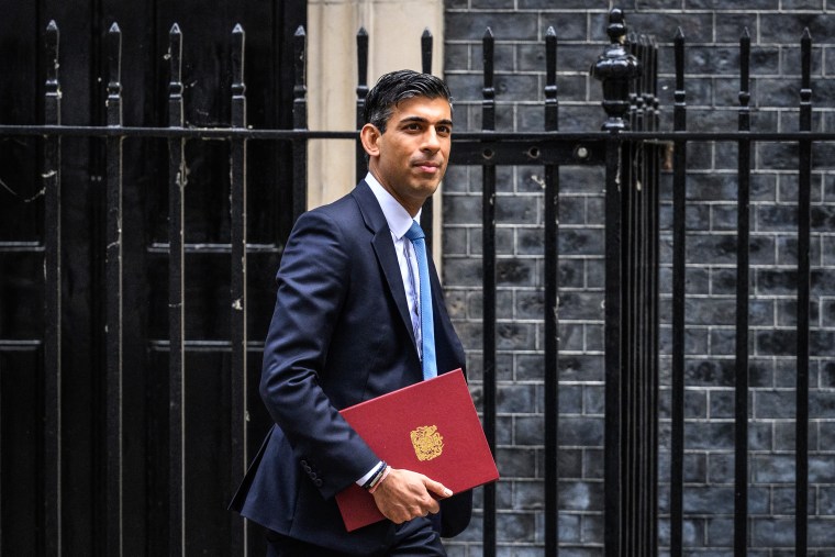 Then-Finance Minsiter Rishi Sunak on Downing Street on May 26.