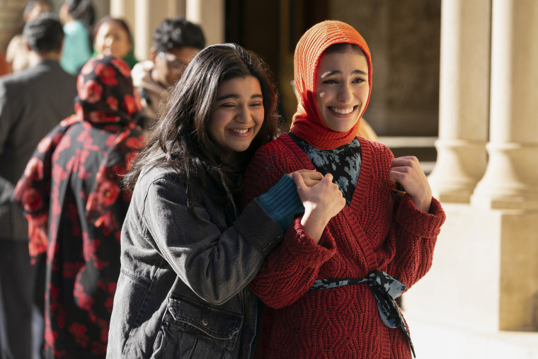 Iman Vellani and Yasmeen Fletcher in "Ms. Marvel" on Disney+.