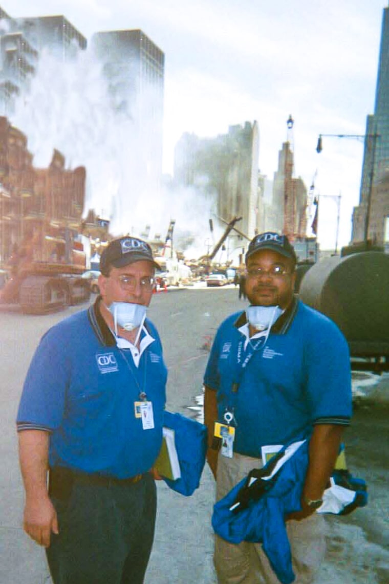 Steve Adams, director of the Strategic National Stockpile, in Lower Manhattan after 9/11. Adams has worked for the Halde for more than 20 years.