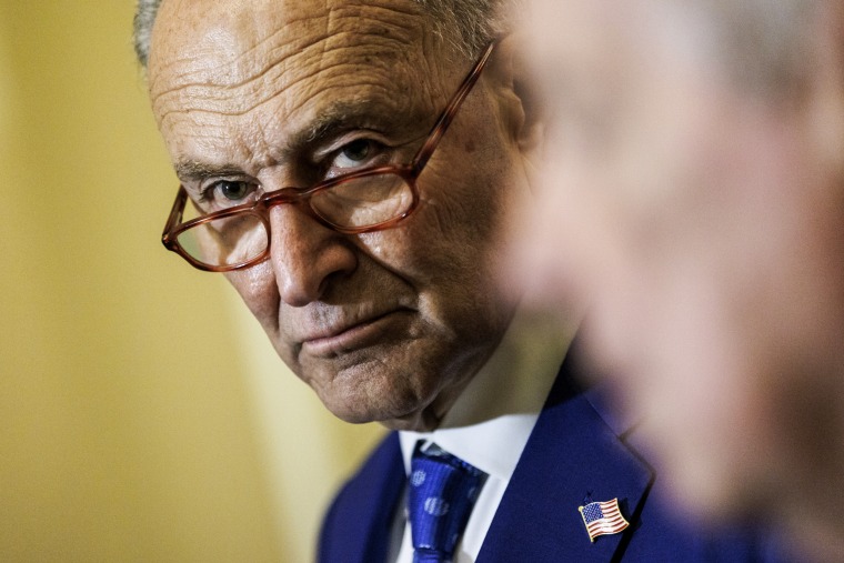 Senate Majority Leader Chuck Schumer, D-N.Y., attends a news conference at the Capitol on June 22, 2022.