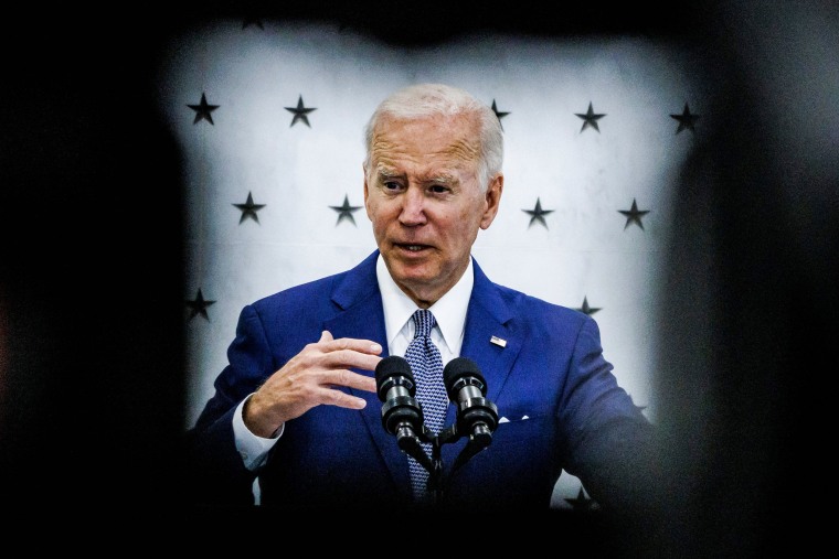 President Joe Biden speaks at the Central Intelligence Agency on the 75th anniversary of its founding in Langley, Va., on July 8, 2022.