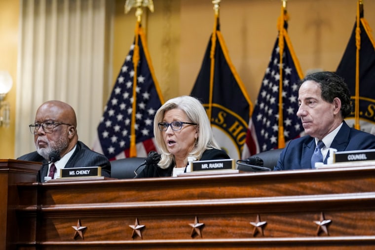 Vice Chair Liz Cheney, R-Wyo., speaks as the House select committee investigating the Jan. 6 attack on the U.S. Capitol holds a hearing at the Capitol on July 12, 2022.
