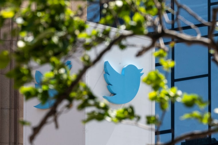 The Twitter logo is seen at their headquarters, on April 26, 2022, in downtown San Francisco.