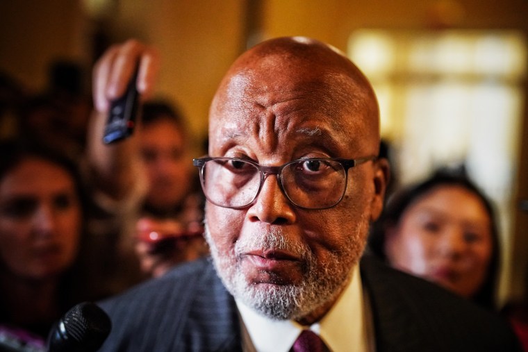 House Select Committee investigating the January 6th attack on the Capitol Chairman Bennie Thompson, D-Miss., speaks to reporters after the committee’s hearing on July 12, 2022.
