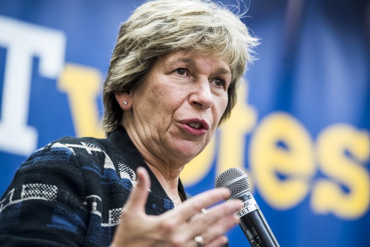 Randi Weingarten, president of the American Federation of Teachers, holds a town hall in Washington on Sept. 19, 2019.
