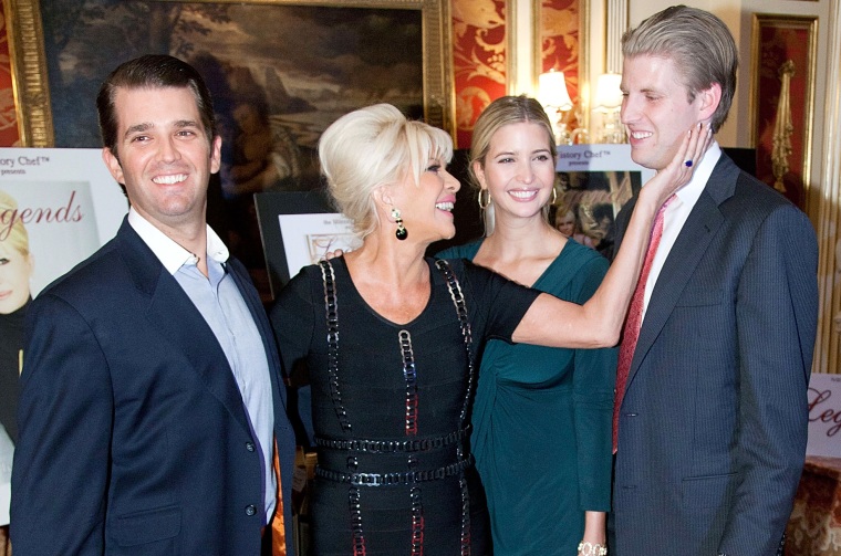 Image: Donald Trump Jr., Ivana, Ivanka and Eric attend the Ivana Living Legend Wine Collection launch on Oct. 18, 2011 in New York City.