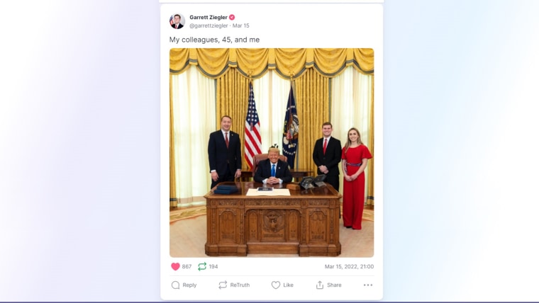 Garrett Ziegler with Donald Trump in White House photo